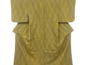 未使用品　抽象斜め縞模様織り出しお召着物